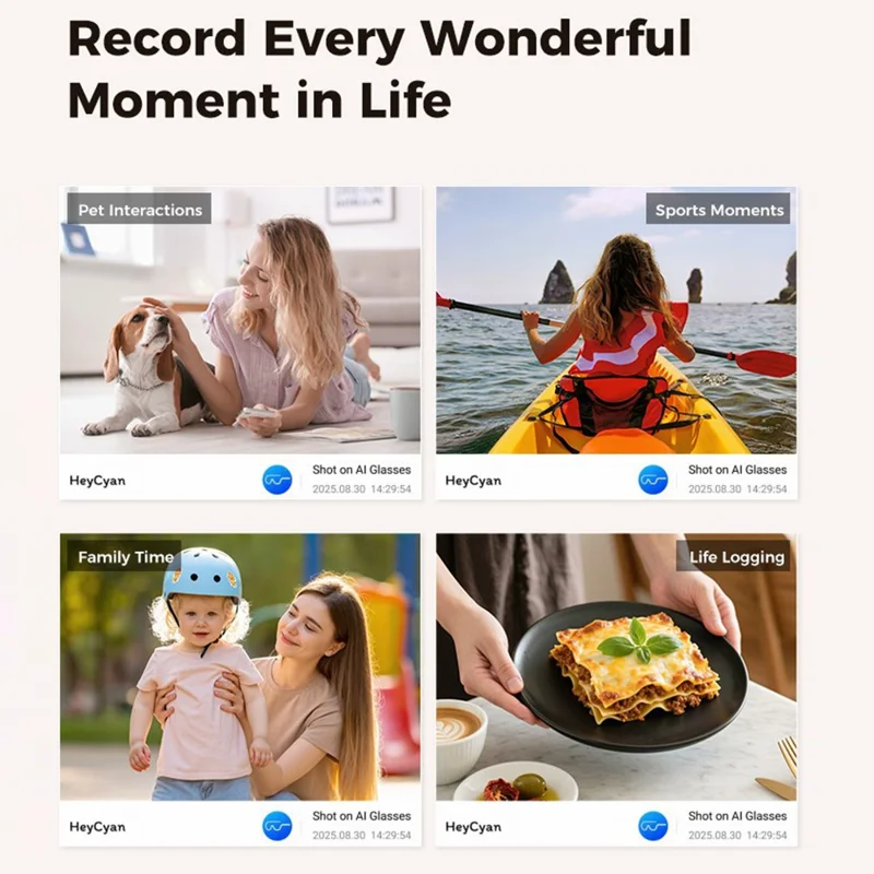 M02 AI Smart Glasses 8MP kamera 4K videooptagning Bluetooth 5.3 oversættelsesbriller til fotografering – Sort frame