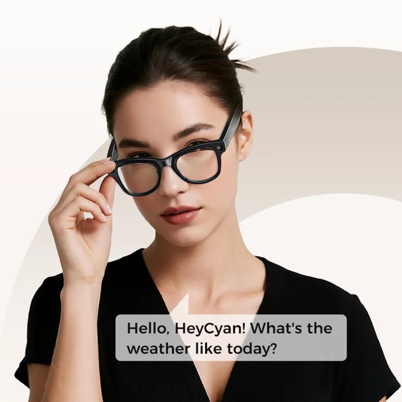 M02 AI Smart Glasses 8MP kamera 4K videooptagning Bluetooth 5.3 oversættelsesbriller til fotografering – Sort frame