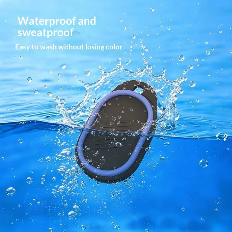 Silicone Case for Xiaomi Tag Bluetooth-compatible Tracker Dual Color Protective Cover with Carabiner Clip - White