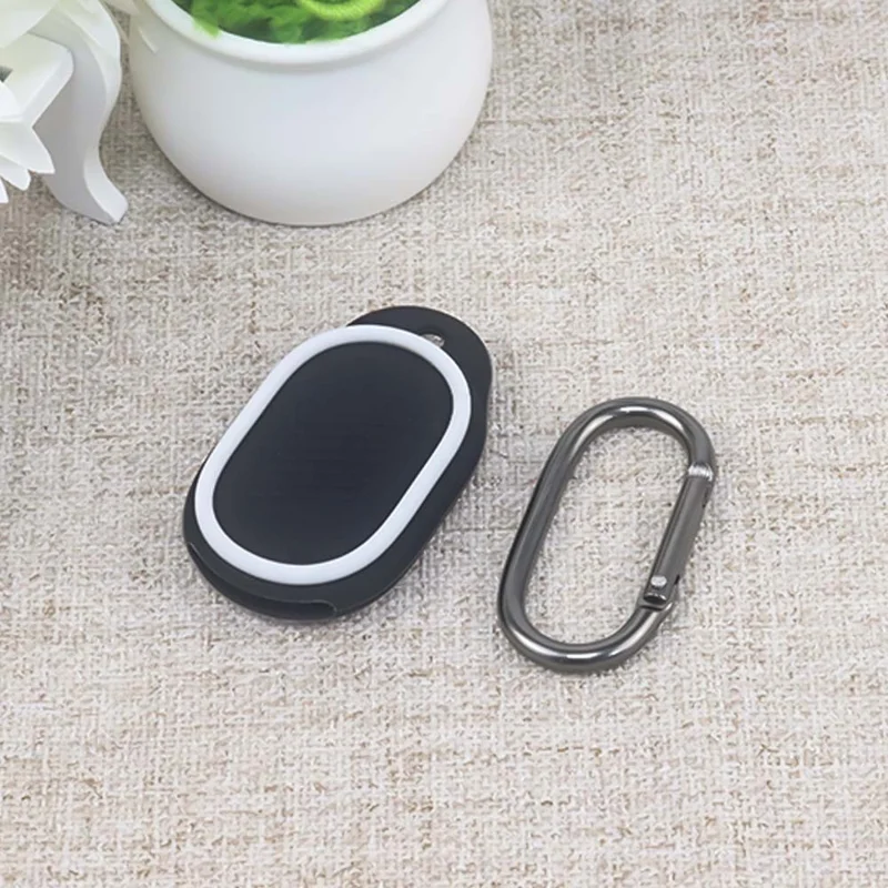 Silicone Case for Xiaomi Tag Bluetooth-compatible Tracker Dual Color Protective Cover with Carabiner Clip - White