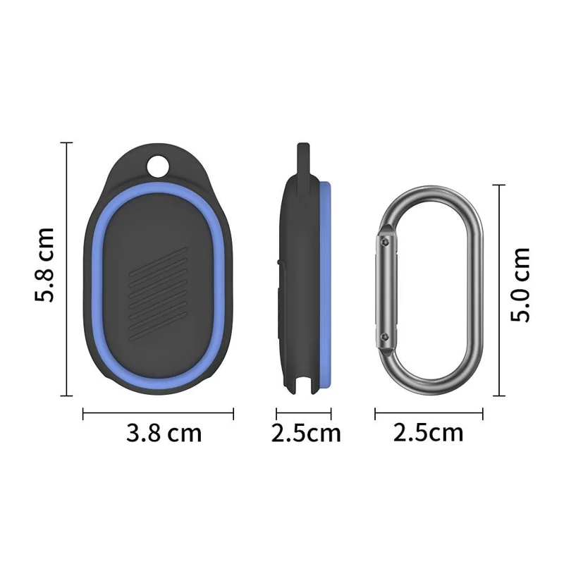 Silicone Case for Xiaomi Tag Bluetooth-compatible Tracker Dual Color Protective Cover with Carabiner Clip - White