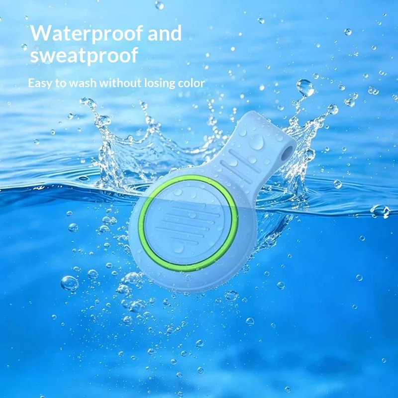 Silicone Case for Apple AirTag Bluetooth-compatible Tracker Dual Color Protective Cover with Anti-loss Clip - White