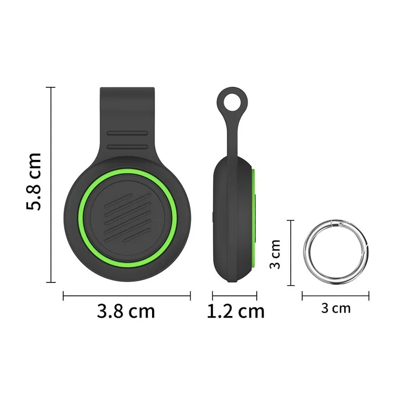 Silicone Case for Apple AirTag Bluetooth-compatible Tracker Dual Color Protective Cover with Anti-loss Clip - White
