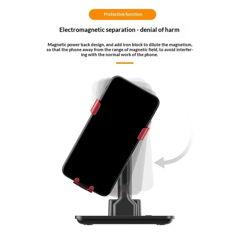 P2s Smart Phone Step Counter Phone Swing Device Super Quiet Variable Frequency Electromagnetic Separation Pedometer for Home Office - Black