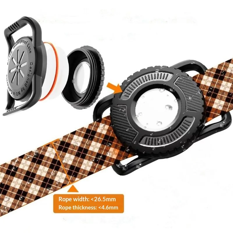 Für Apple AirTag (2. Generation) / AirTag Wasserdichter PC-Kasten Stoßfester Schutzüberzug für Haustierhalsband Outdoor-Tracker - Schwarz