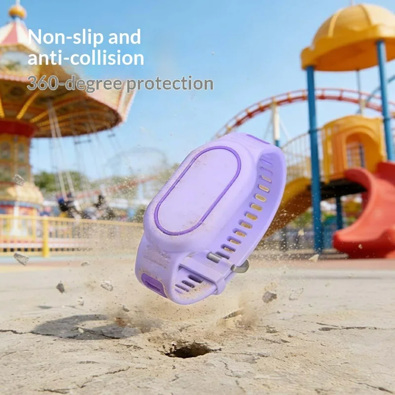 Wristband for Samsung Galaxy SmartTag2 Tracker Dual-Color Silicone Strap with Protective Cover - Pink