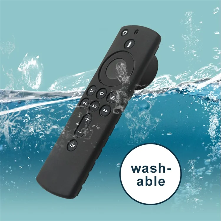 Controllo remoto 2-in-1 Bluetooth Tracker Custodia protettiva in silicone per Apple AirTag Fire TV Stick 4K - Nero