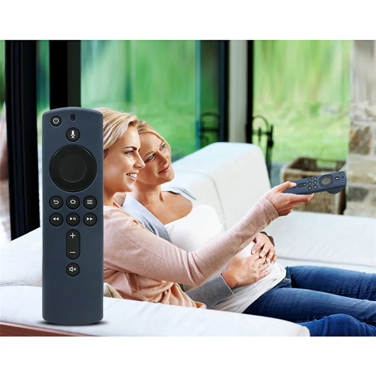 Controllo remoto 2-in-1 Bluetooth Tracker Custodia protettiva in silicone per Apple AirTag Fire TV Stick 4K - Nero