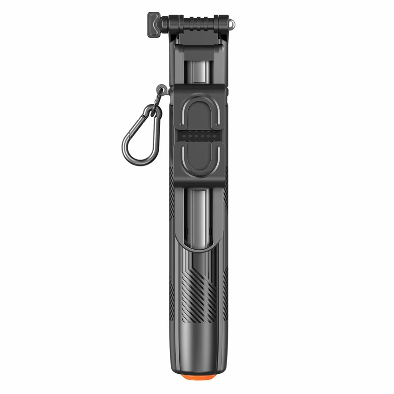 T35 Automatyczny Wyświetlający się Rozkładany Tryp całkowicie do góry z 2 szt. Kwadratowym Światłem Wypełniającym Przeciwwagę Telefonu Holder Bluetooth Selfie Stick - Czarny