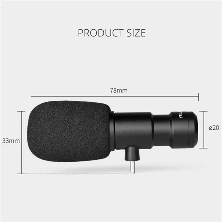 YELANGU YLG9925B-C Type-C Mini Microphone Mobile Phone Microphone Live Recording Mic