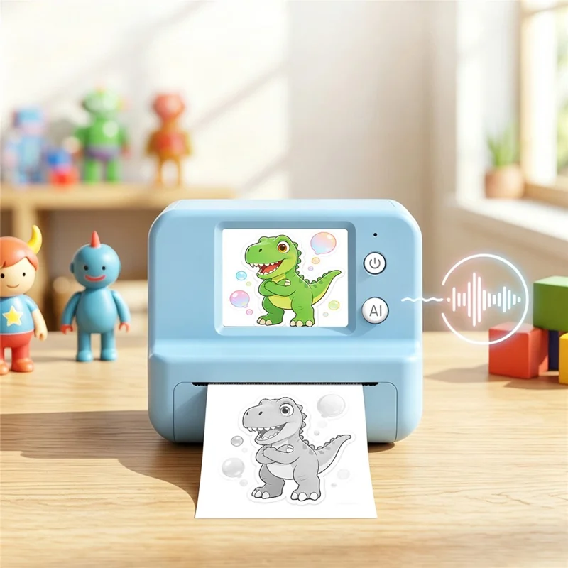 Q16 2,0 tommer bærbar AI-voice termisk printer 200DPI Bluetooth-kompatibel WiFi-udskrivningsenhed til børnenes tegningsetiketter - Lyserød