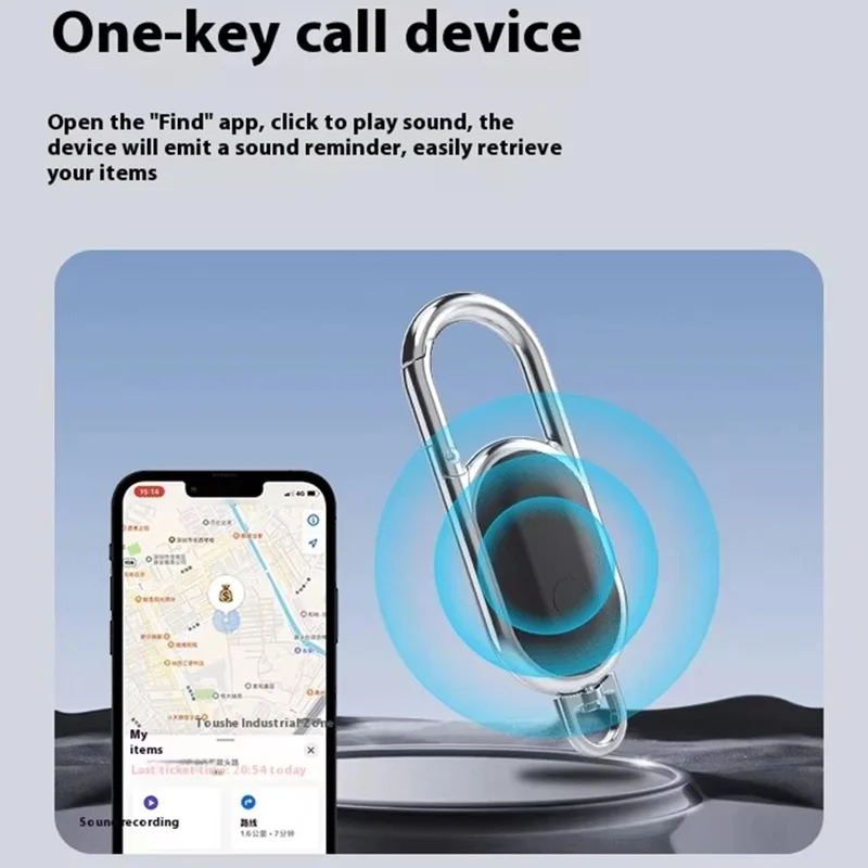 F15 Car Keychain Smart Tracker 2-in-1 Bluetooth-compatible Item Finder for Android - Black
