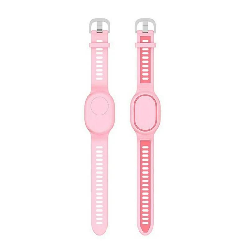 Wristband for Xiaomi Tag Bluetooth-compatible Tracker Dual-Color Silicone Strap with Protective Cover - Pink