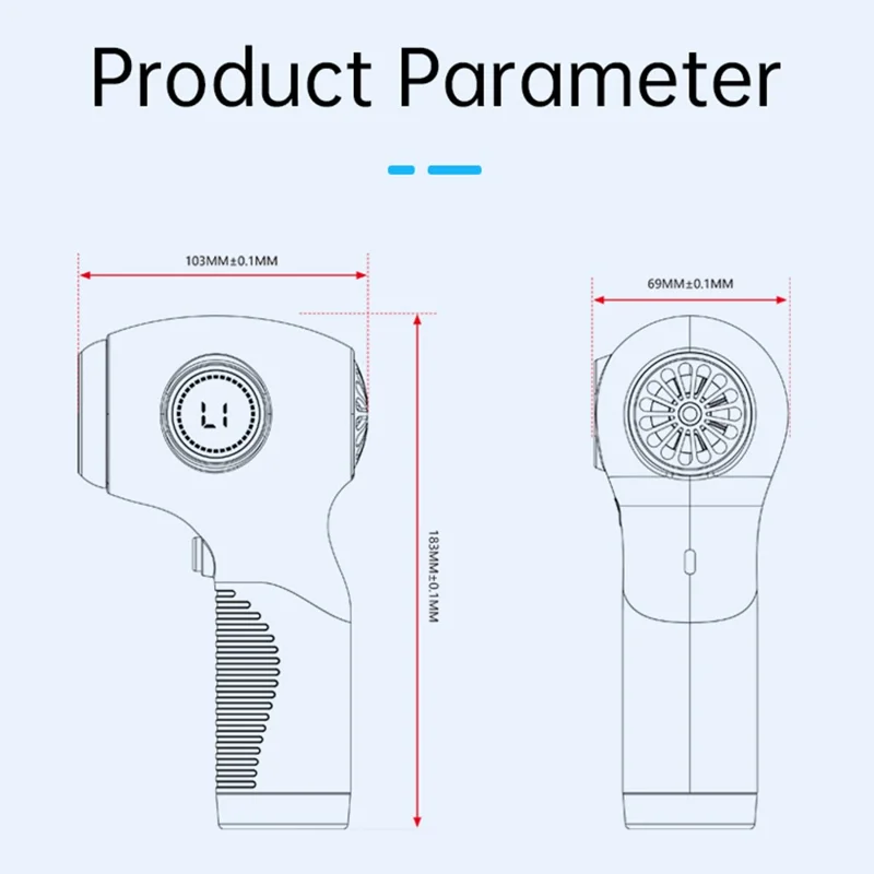 D21S Wireless Handheld Dust Blower 125000RPM Brushless Motor 200G Max Air Flow Duster with LED Display
