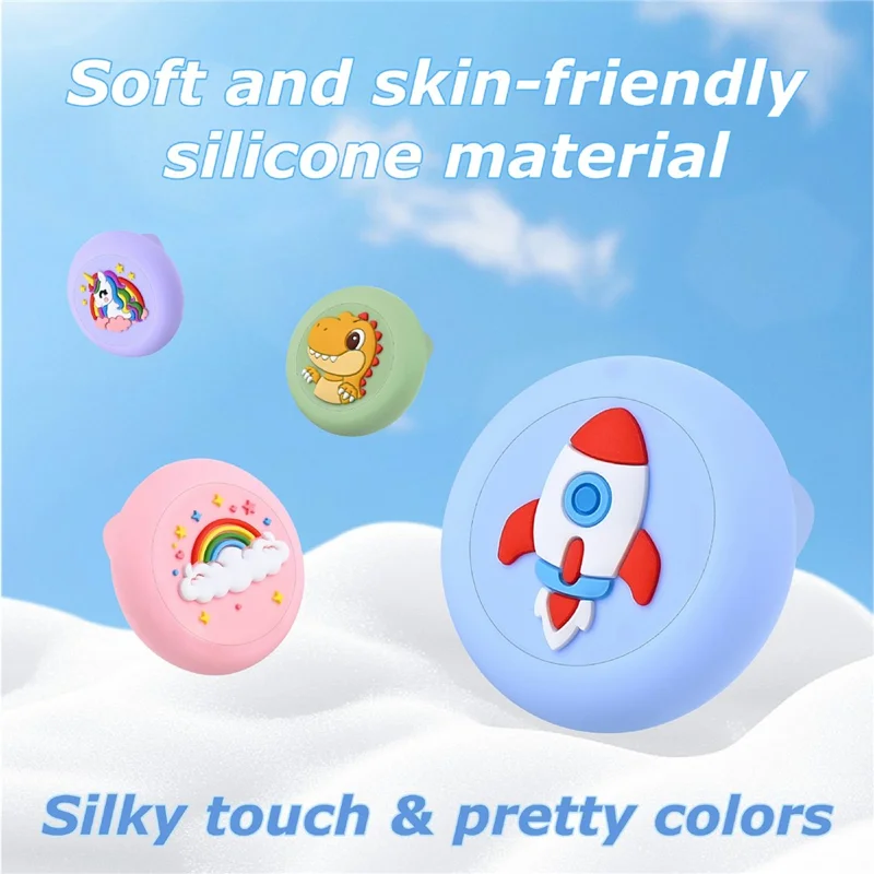 Silicone Case for AirTag / AirTag (2nd Generation) Pin Brooch Design Waterproof Cartoon Smart Tracker Protection Cover - Pink