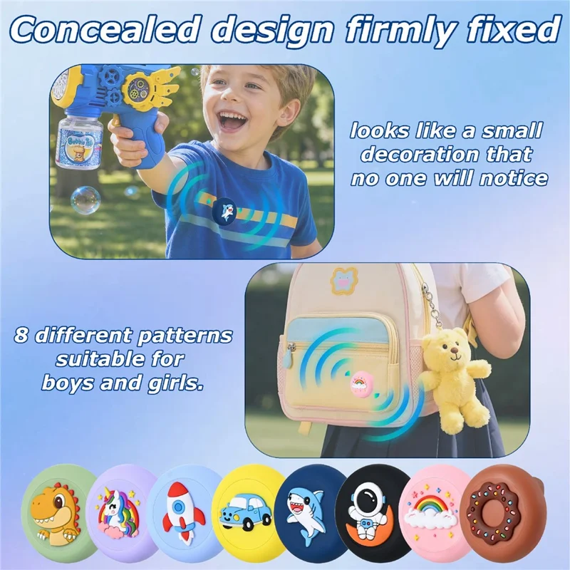 Silicone Case for AirTag / AirTag (2nd Generation) Pin Brooch Design Waterproof Cartoon Smart Tracker Protection Cover - Pink