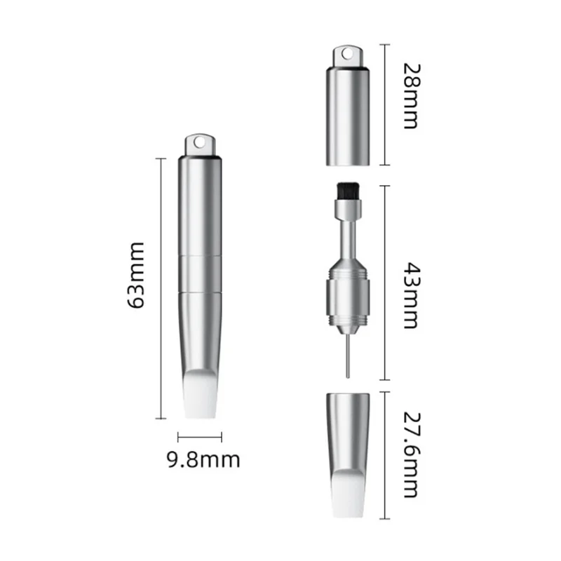 CS-02 3-in-1 Keychain Repair Tool Multi-function Portable SIM Card Ejector Pin Cleaning Brush Screwdriver for Phone Repair - Silver