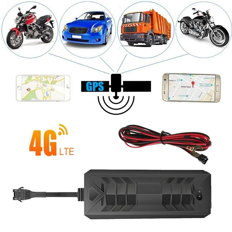 TKSTAR TK806 Localisateur GPS 4G pour Voiture, Appareil de Suivi en Temps Réel Filaire Anti-vol avec Coupure d'Alimentation et d'Essence - Noir