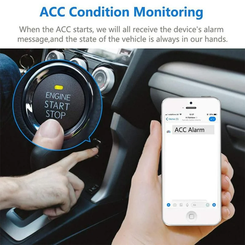TKSTAR TK806 Localisateur GPS 4G pour Voiture, Appareil de Suivi en Temps Réel Filaire Anti-vol avec Coupure d'Alimentation et d'Essence - Noir