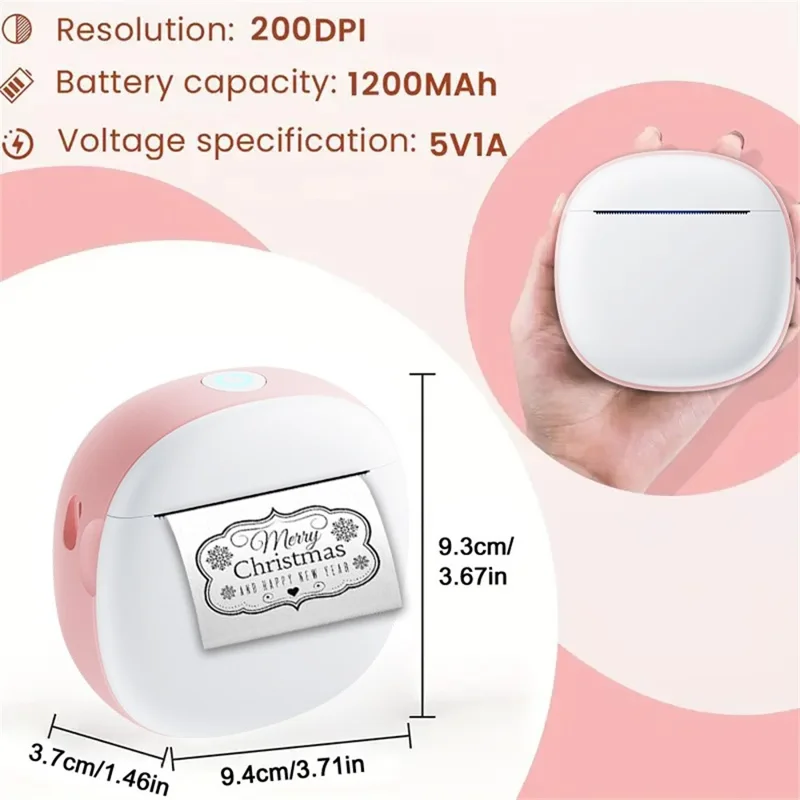 X10 Mini Pocket Bluetooth-compatible Thermal Printer 200DPI Inkless Photo Sticker Label Portable Printer - Blue  /  White