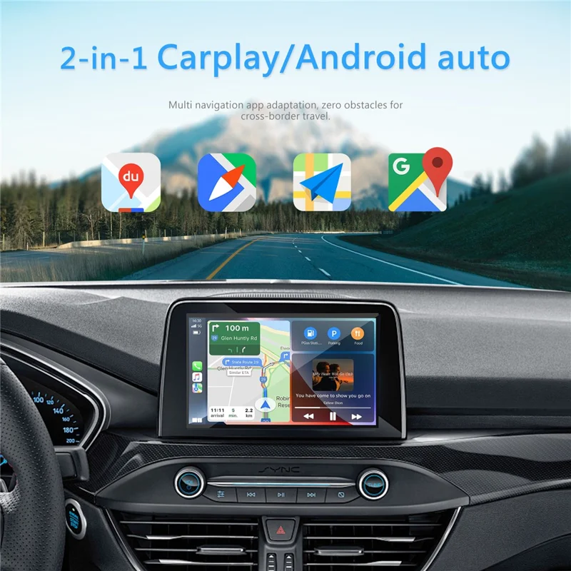 CU105 2-in-1 Wireless CarPlay Adapter 5GHz WiFi Bluetooth-compatible 5.3 Android Auto Wired to Wireless USB Dongle for Car - Black