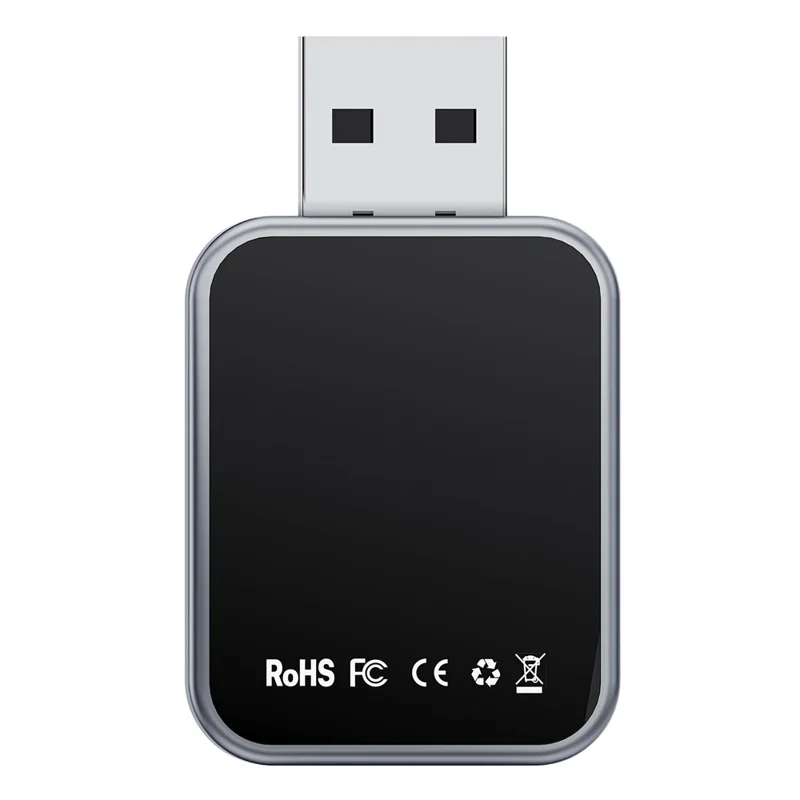 CU105 2-in-1 Wireless CarPlay Adapter 5GHz WiFi Bluetooth-compatible 5.3 Android Auto Wired to Wireless USB Dongle for Car - Black