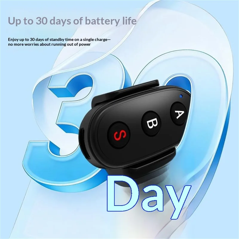 D09 Action Camera Remote Control 3-Button Bluetooth-compatible Controller for DJI GoPro Insta360 Smartphone - Black
