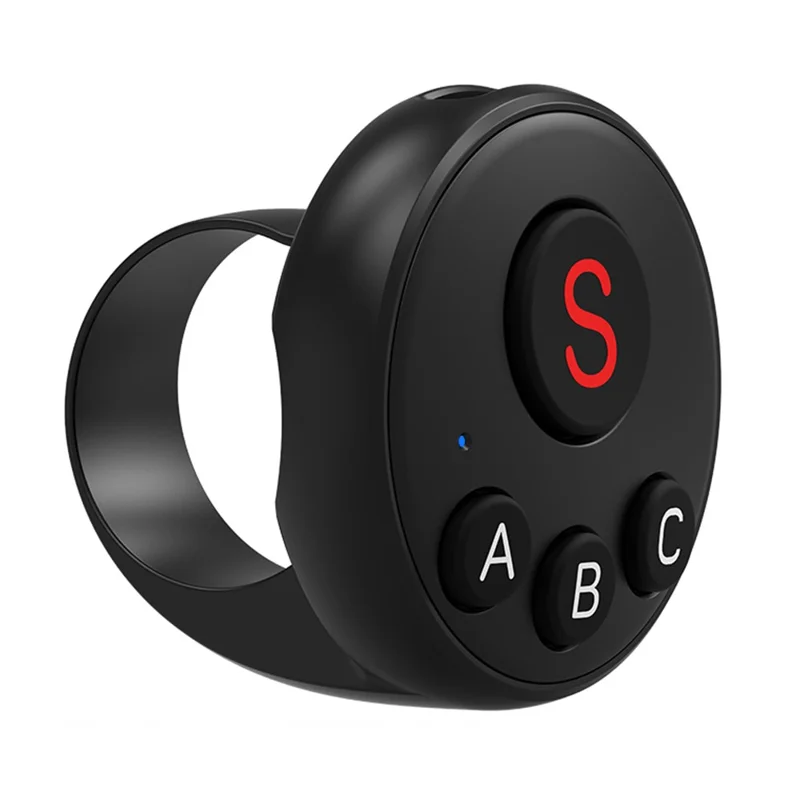 D11 Wearable Action Camera Controller for DJI Action / GoPro / Insta360 / Smartphone Bluetooth-compatible Remote Control Ring - Black