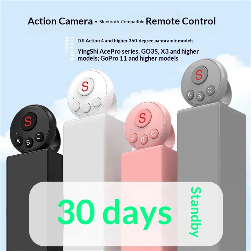 D11 Wearable Action Camera Controller for DJI Action / GoPro / Insta360 / Smartphone Bluetooth-compatible Remote Control Ring - Black