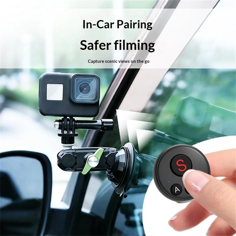 D11 Wearable Action Camera Controller for DJI Action / GoPro / Insta360 / Smartphone Bluetooth-compatible Remote Control Ring - Black