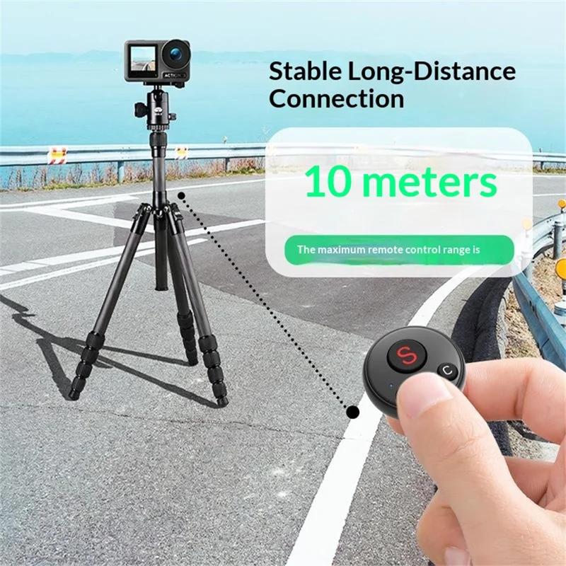 D11 Wearable Action Camera Controller for DJI Action / GoPro / Insta360 / Smartphone Bluetooth-compatible Remote Control Ring - Black