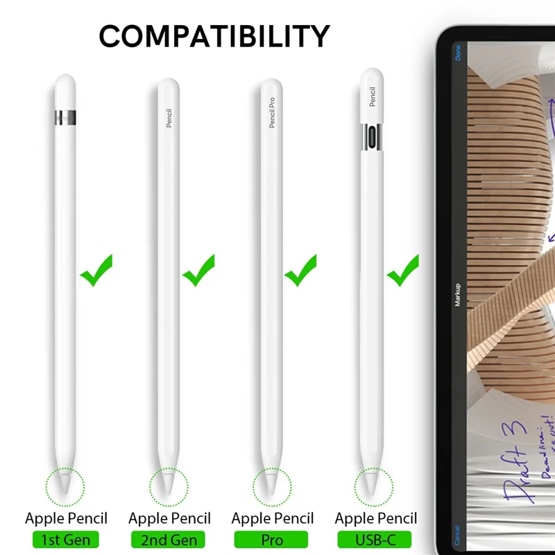 AHASTYLE WG24-P 4 шт. сменные наконечники для карандаша для Apple Pencil Pro / (1-го поколения) / (с USB-C) / (2-го поколения) / (1-го поколения) со стилусом