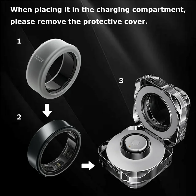 For Oura Ring 5 / Samsung Galaxy Ring Silicone Case Size 6-11 Shockproof Protective Cover, Size: S - White