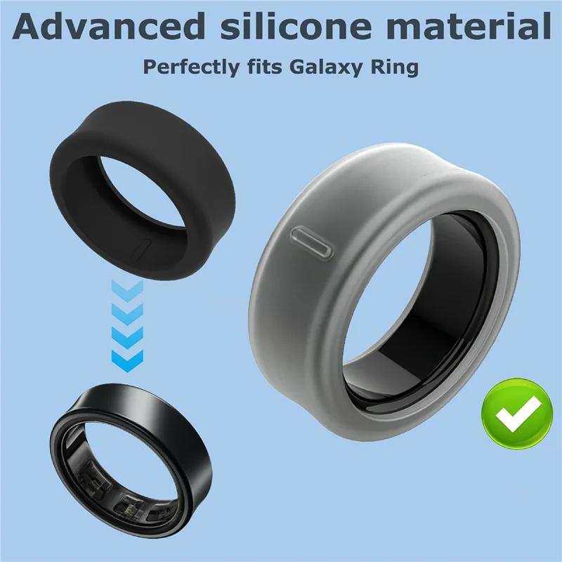 For Oura Ring 5 / Samsung Galaxy Ring Silicone Case Size 12-13 Shockproof Protective Cover, Size: M - White