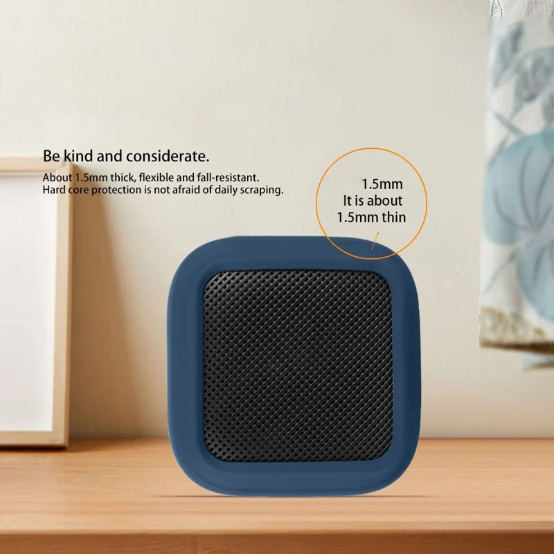 For Anker Soundcore Boom Go 3i Silicone Case Bluetooth-compatible Speaker Soft Protective Cover - Dark Blue