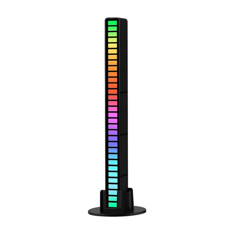 L021 32-LED RGB Music Sync Rhythm Light Sound Activated Ambient Light with 8 Dynamic Modes - Black