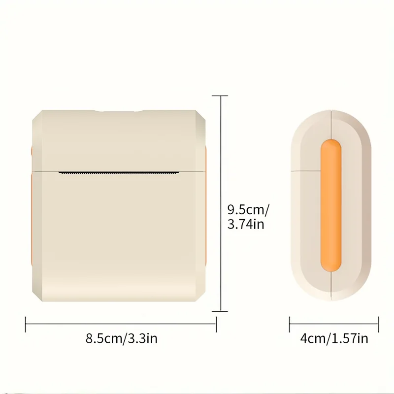 X7 Bluetooth-compatible Pocket Thermal Printer Inkless 200DPI Mini Printing Machine for Labels Photos Stickers - Orange