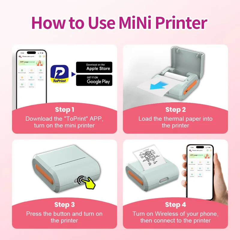 X7 Bluetooth-compatible Pocket Thermal Printer Inkless 200DPI Mini Printing Machine for Labels Photos Stickers - Beige
