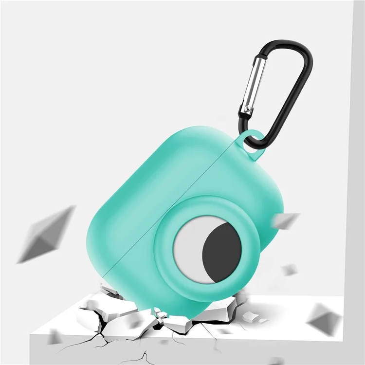 Silicone Earphone Case Protective Cover for AirPods Pro/AirTag - Baby Blue