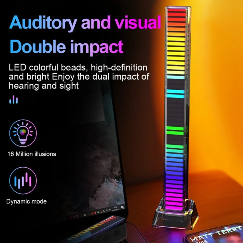 L029 Type-C Powered 4D RGB Bluetooth-compatible Music Rhythm Light Sound Pickup LED Strip with APP Control