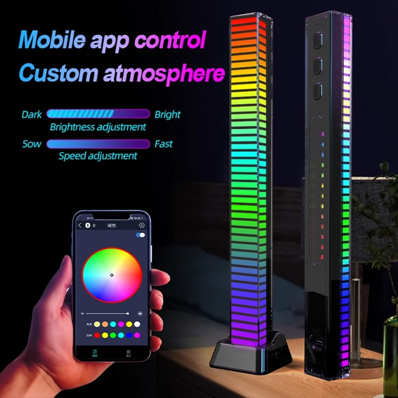 L029 Type-C Powered 4D RGB Bluetooth-compatible Music Rhythm Light Sound Pickup LED Strip with APP Control