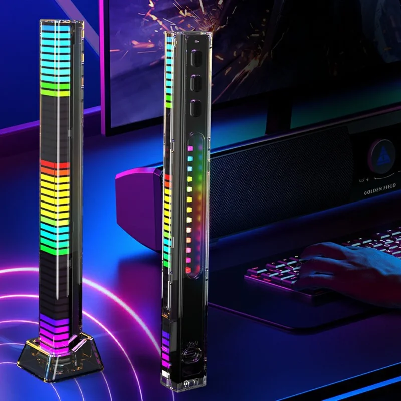 L029Z Type-C Rechargeable APP Control 4D RGB Bluetooth-compatible Music Rhythm Light Sound Pickup LED Strip with Illuminated Bracket