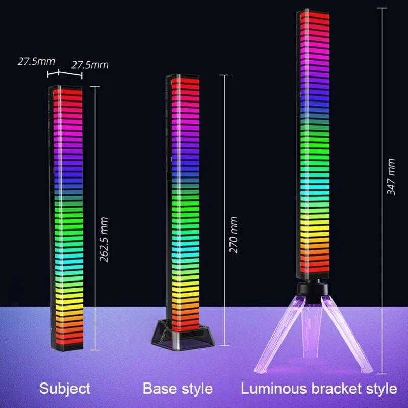 L029Z Type-C Rechargeable APP Control 4D RGB Bluetooth-compatible Music Rhythm Light Sound Pickup LED Strip with Illuminated Bracket