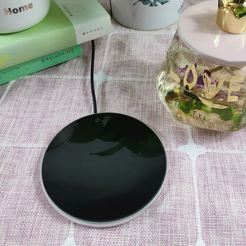RY-004 USB Mug Warmer 3-Level Touch Temperature Control 8H Auto-Off Cup Heater Pad - Black