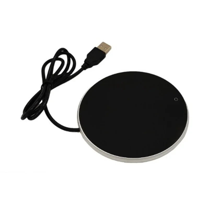 RY-008 USB Mug Warmer Cup Warmer Gravity Sensor 3-Level Temperature Control Coaster for Coffee Tea - Silver