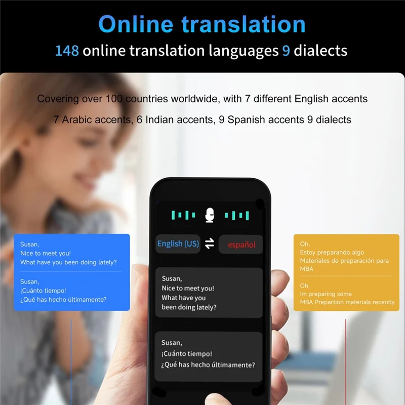 S15 Pro 2+16GB 4 Inch Screen AI Translation Device 148 Online Languages WiFi Photo Scanning Voice Translator - Black