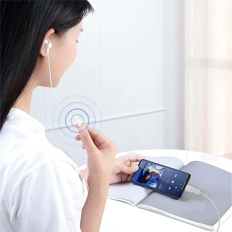 LF / CM-EJ-LK iP Female to USB-C Male Audio Adapter Aluminum Alloy Headphone Converter for iPhone iPad - White
