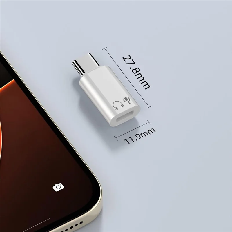 LF / CM-EJ-LK iP Female to USB-C Male Audio Adapter Aluminum Alloy Headphone Converter for iPhone iPad - White