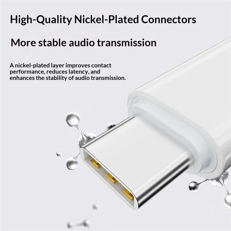 LF / CM-EJ-LK iP Female to USB-C Male Audio Adapter Aluminum Alloy Headphone Converter for iPhone iPad - White