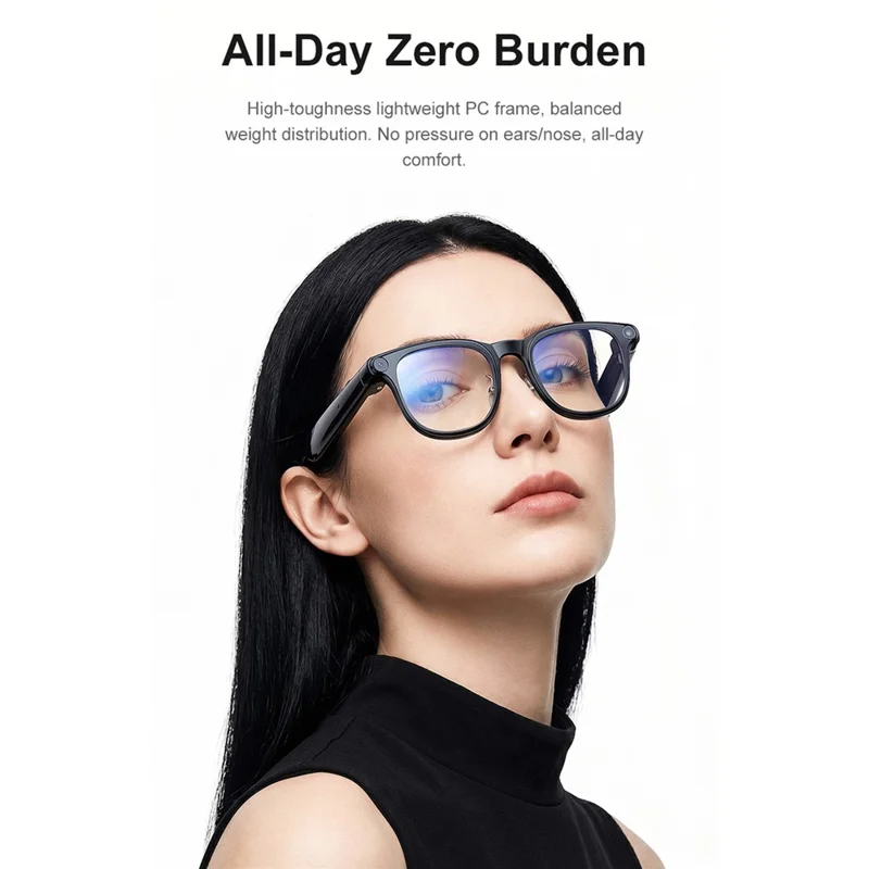 A2C Smart Glasses 8MP Camera AI Translation Bluetooth-compatible 6.0 EIS Stabilization with Dual Lens (Sunglasses + Clear Lens)